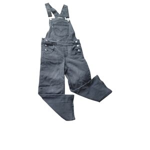 Levi's Silvertab Girls Size 7 Gray Denim Overalls Stretch Jean Bibs